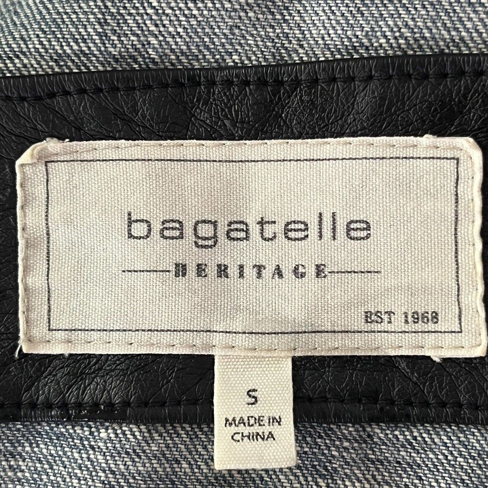 BAGATELLE Heritage Sz S Denim Vest Sleeveless Distressed Embroidered Bac… - Picture 8 of 10